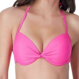 California Waves Pink Underwire Push Up Bikini Top